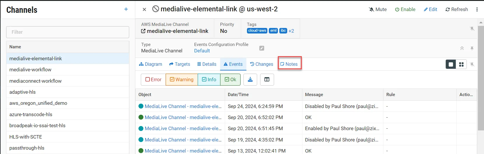 Channel Notes Channel Notes