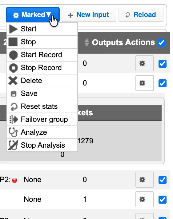 Actions on Marked Inputs Actions on Marked Inputs