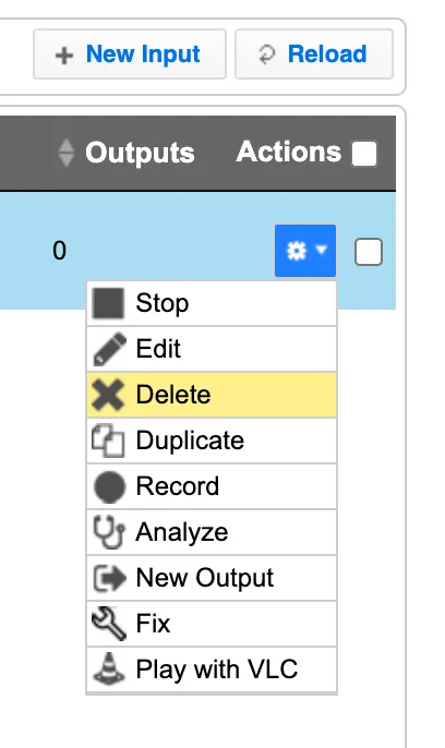 Delete Input Delete Input