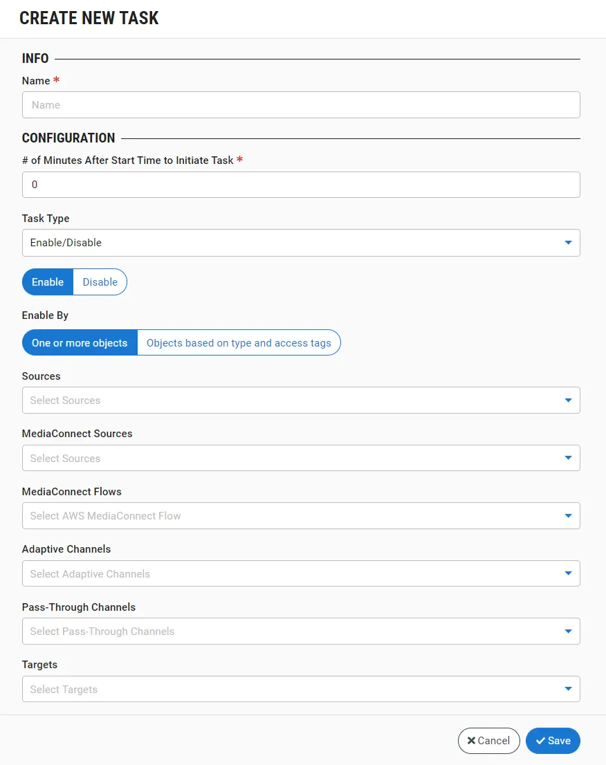 Create New Task window