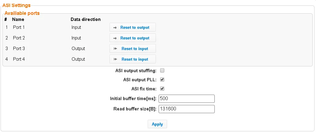 ZEC ASI Settings