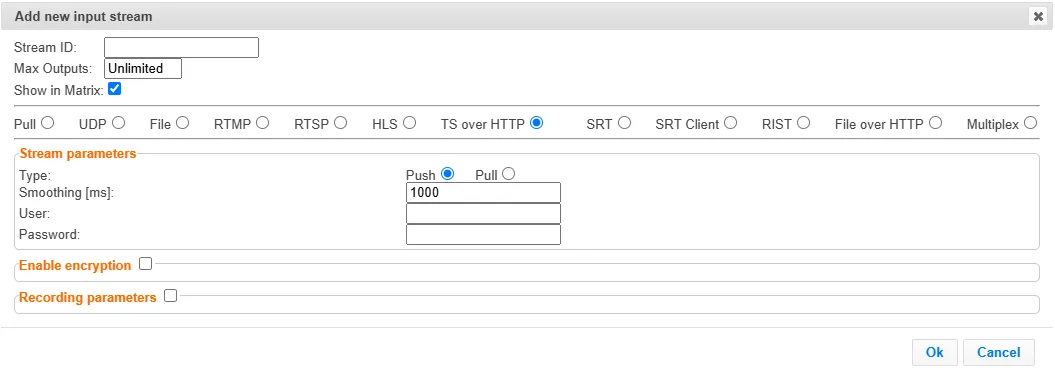 ZEC Adding TS over HTTP (Push) Streams - Zixi Broadcaster v18