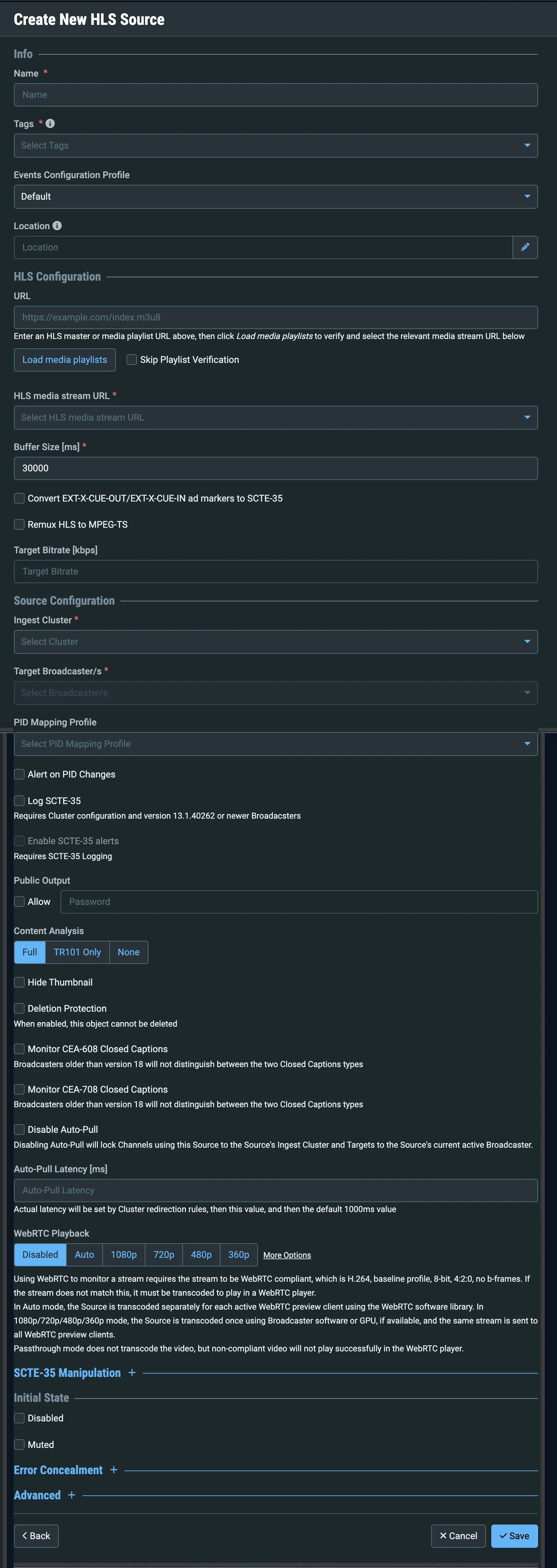 Create HLS Source