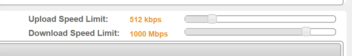 Upload/download speeds