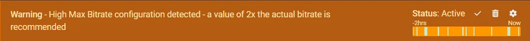 Max bitrate warning in ZEN Master