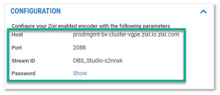 Configuration info for OBS