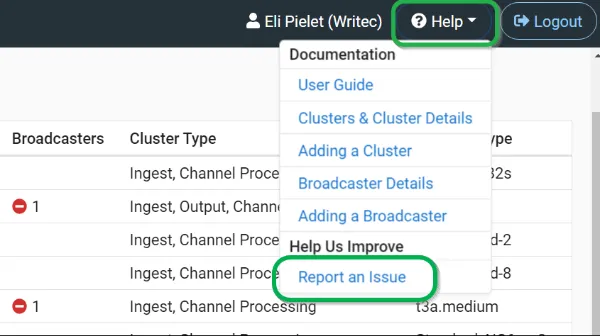 Report an Issue Option Report an Issue Option