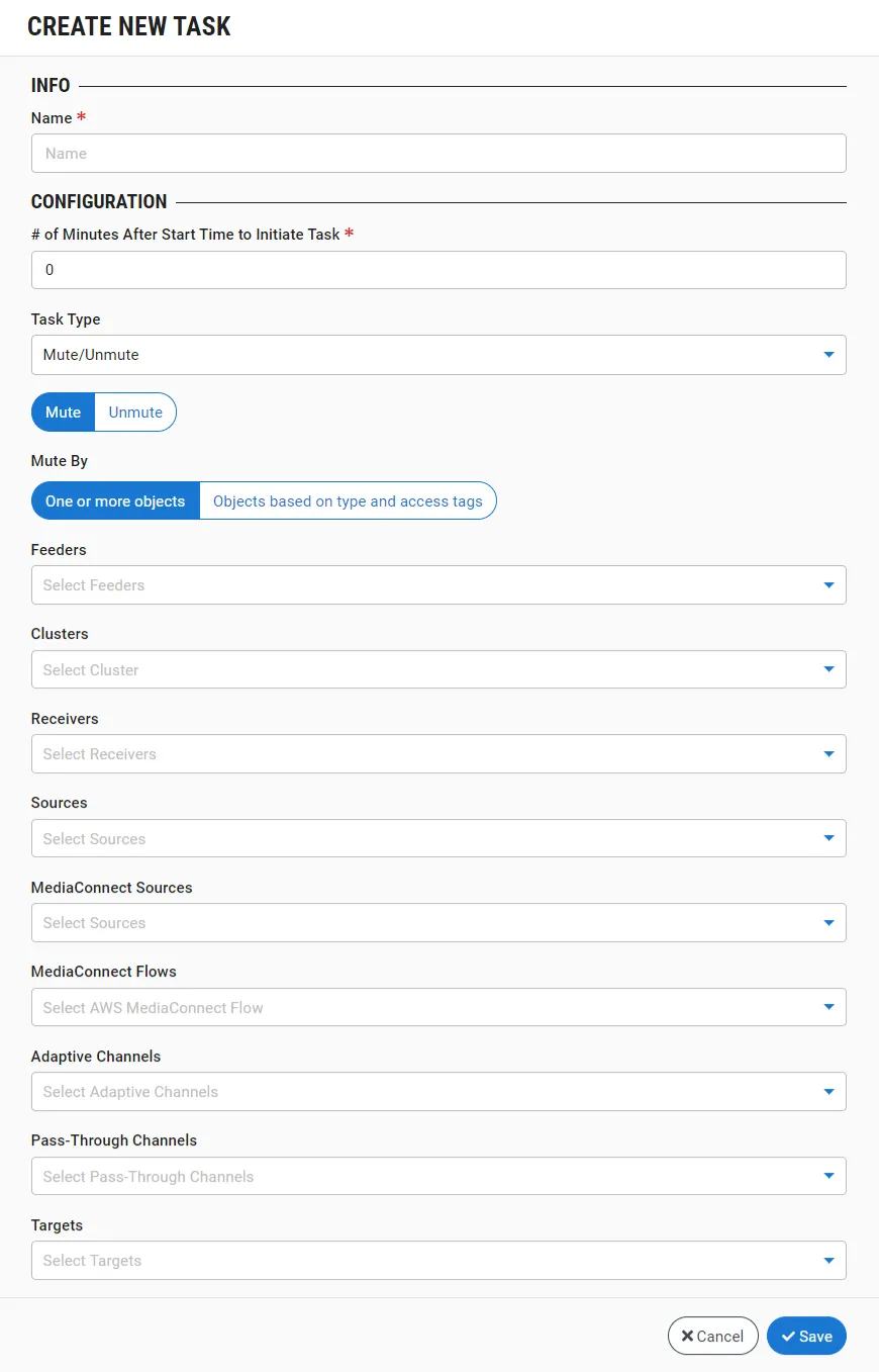 Create New Task window