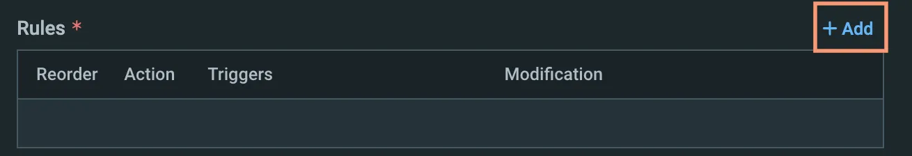 Add Rules Button