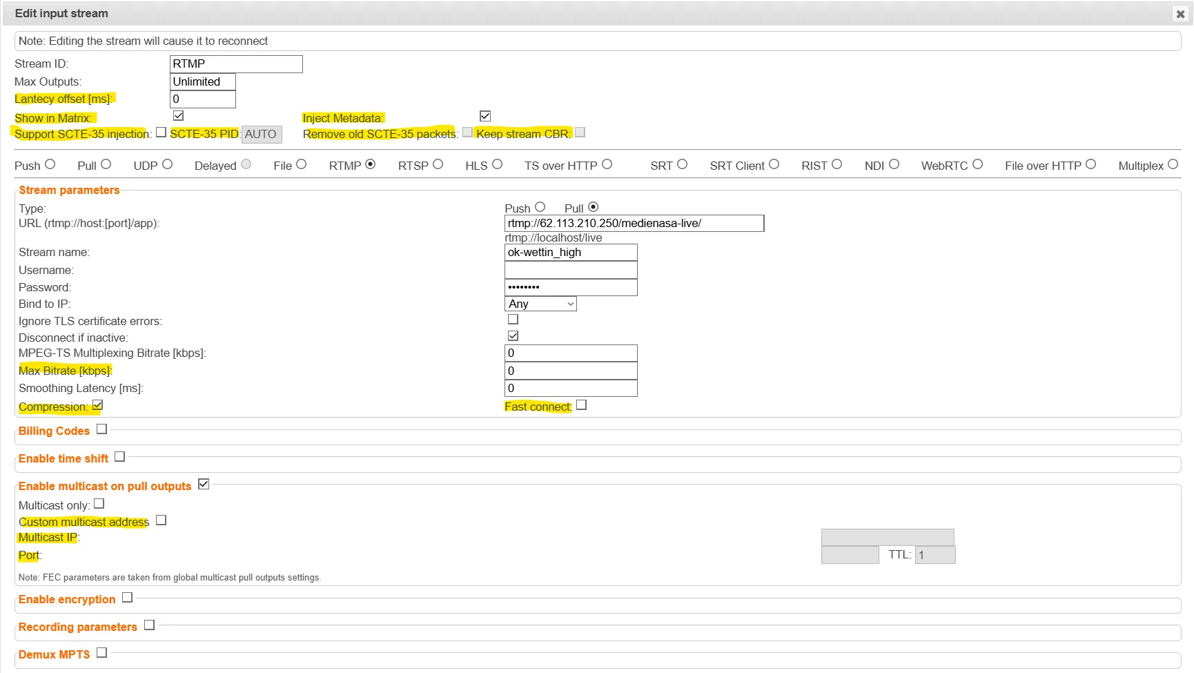 RTMP Advanced Mode