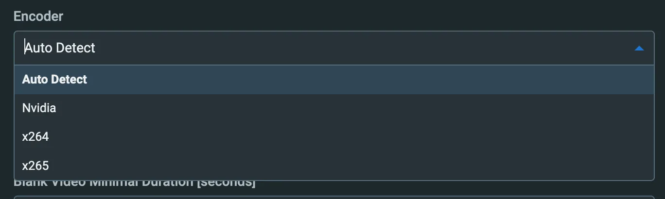Encoder Options Encoder Options