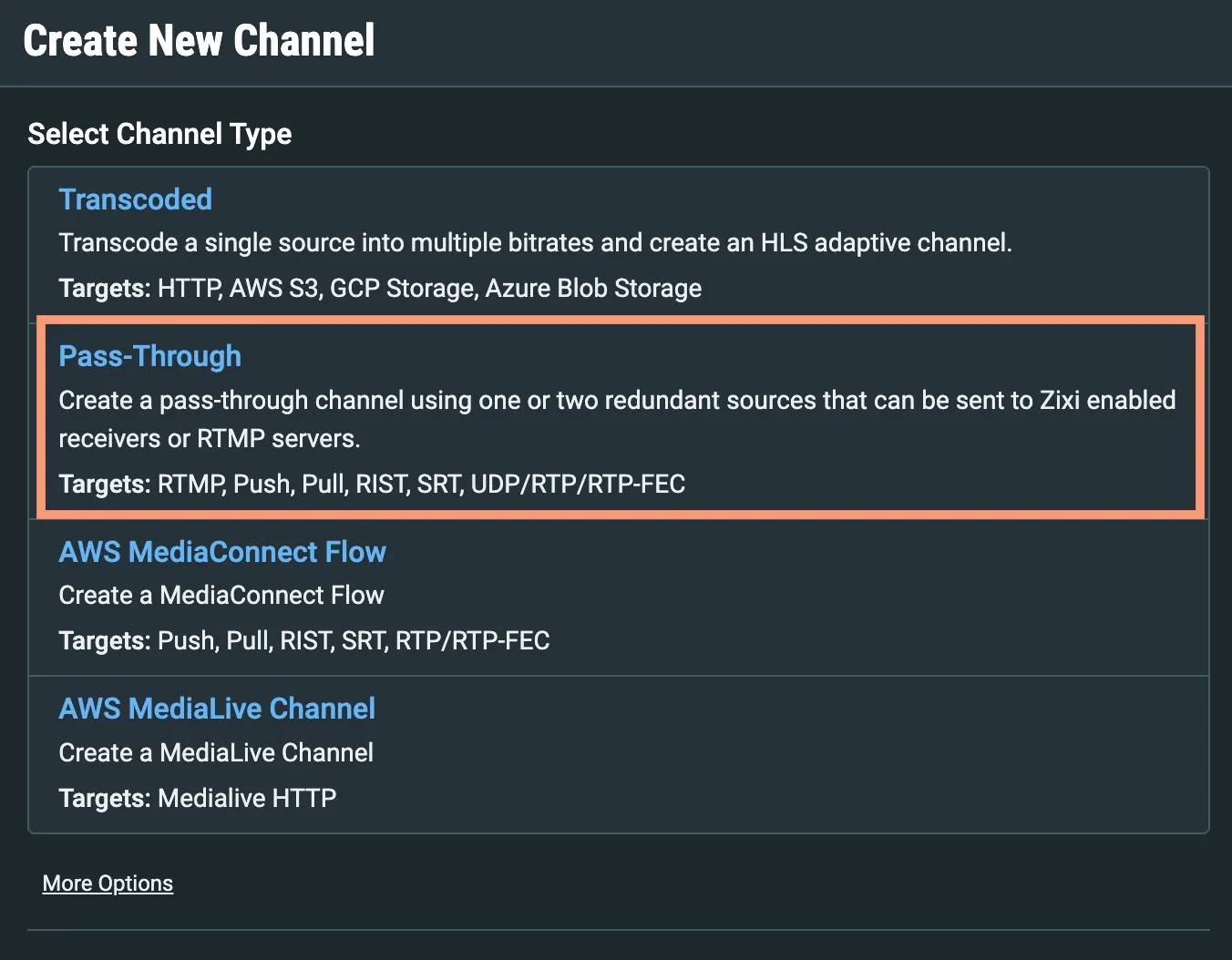 Select Channel Type Select Channel Type