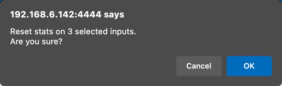 Confirm reset stats