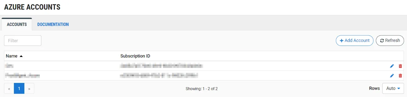 Azure Account List Azure Account List