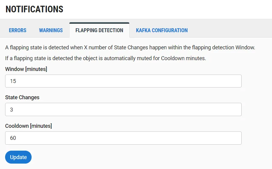 Flapping Detection tab