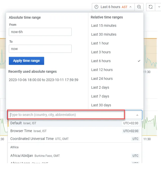 Select/Search for timezone