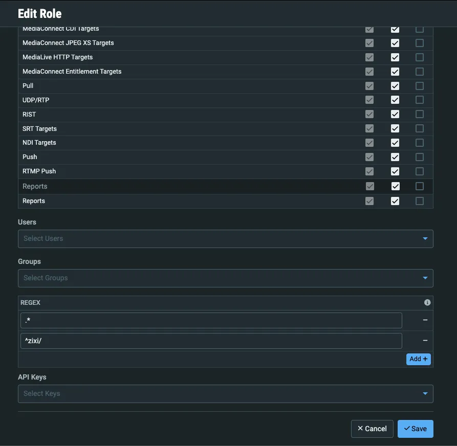 Role REGEX Section