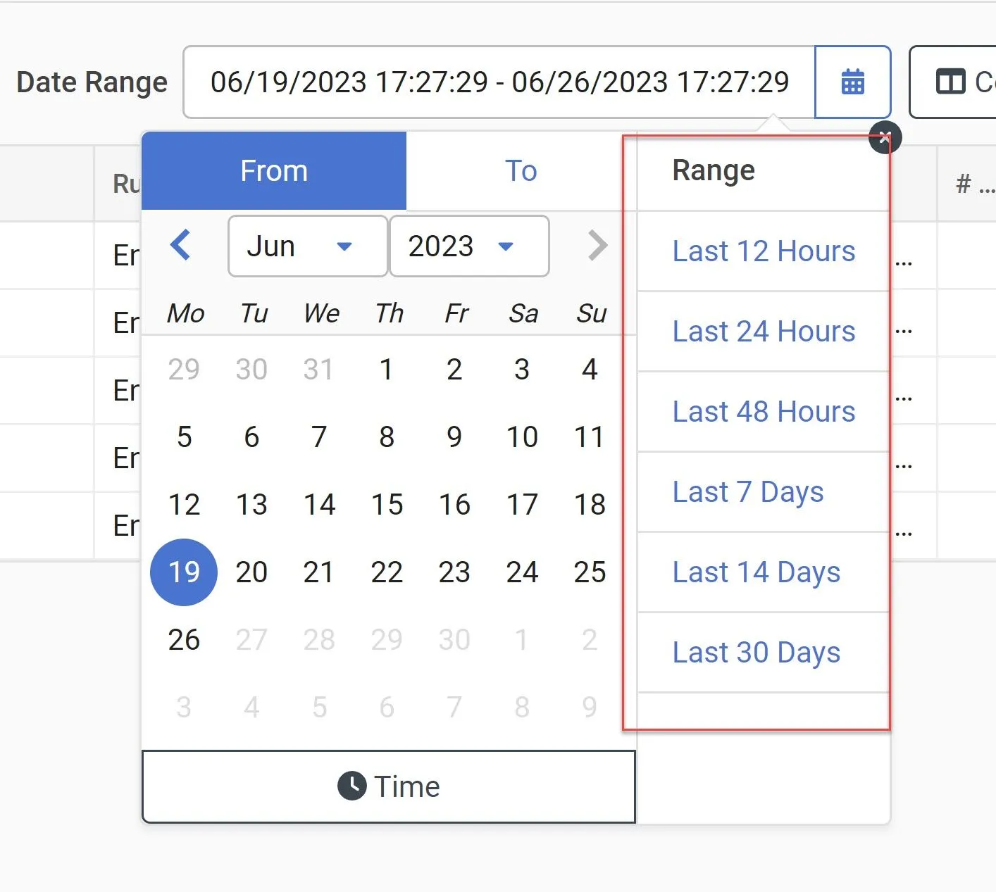 Range column