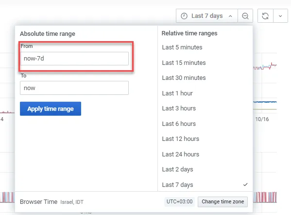 Setting From value