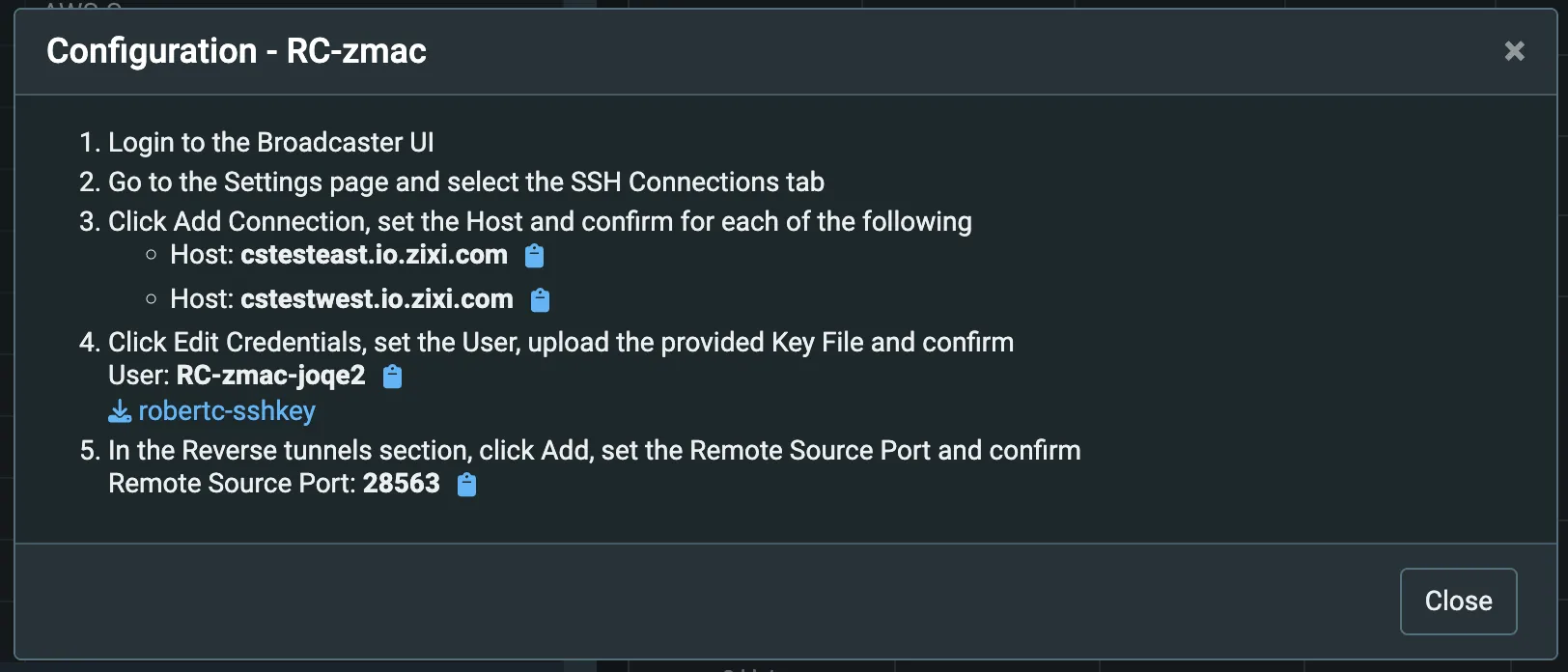 Broadcaster Configuration Instructions