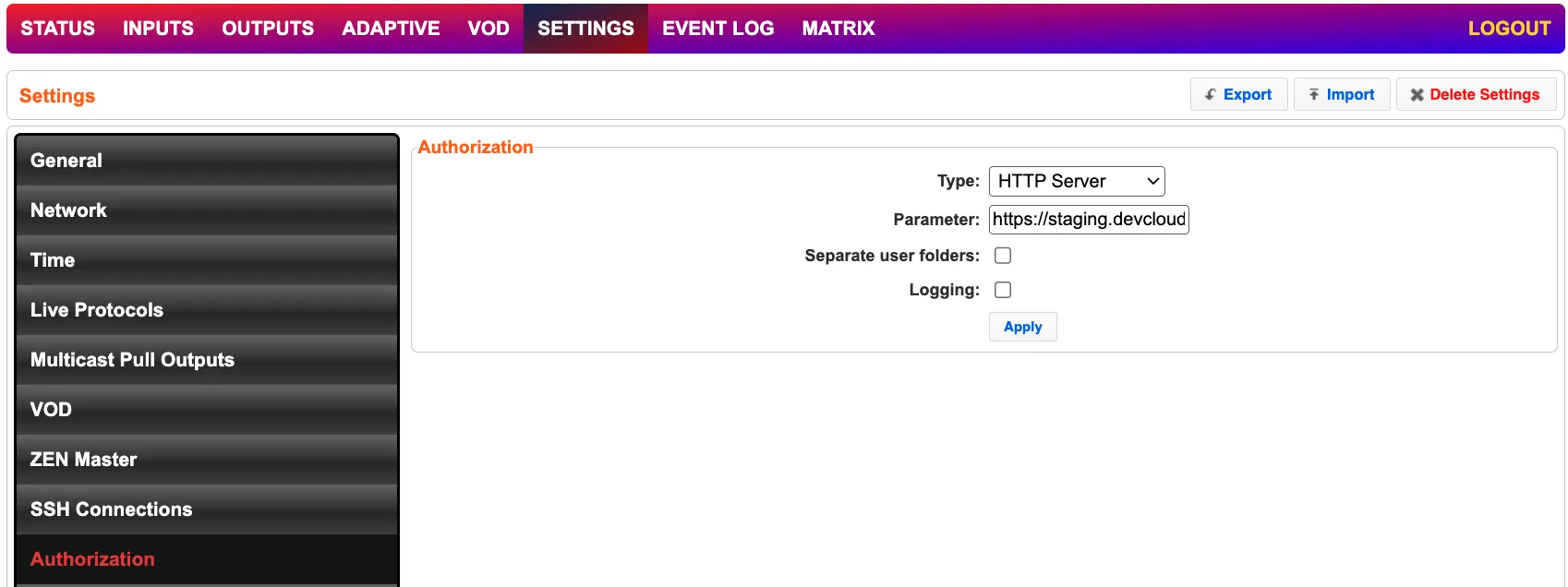 ZEC Authorization Settings ZEC Authorization Settings