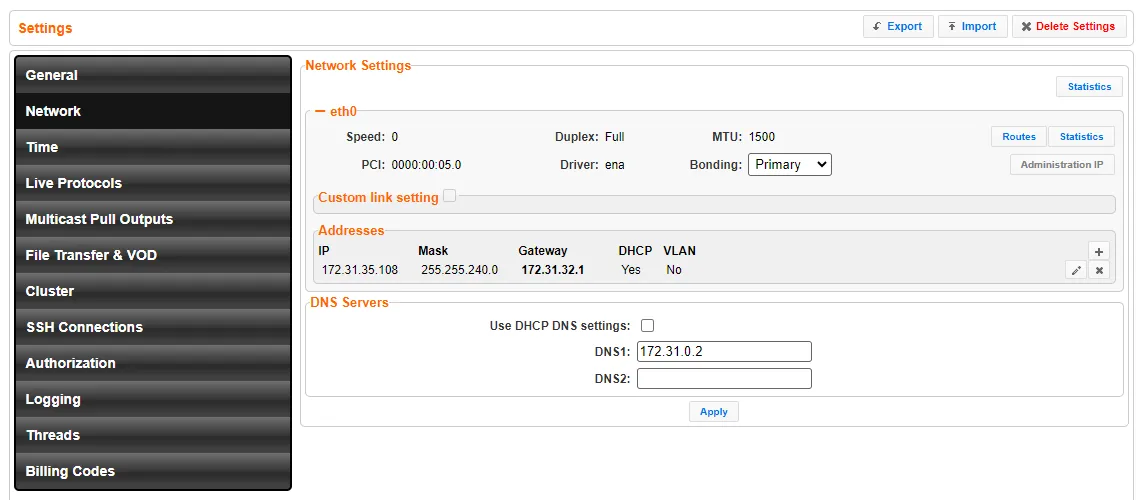 Network Settings Network Settings