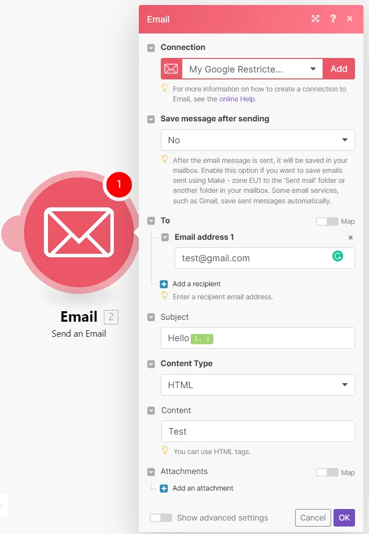 Email module con