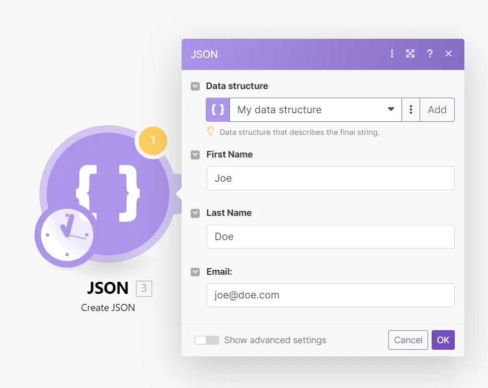 Create JSON Create JSON