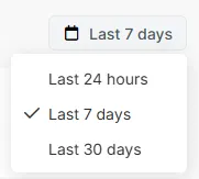 Analytics time frame filter