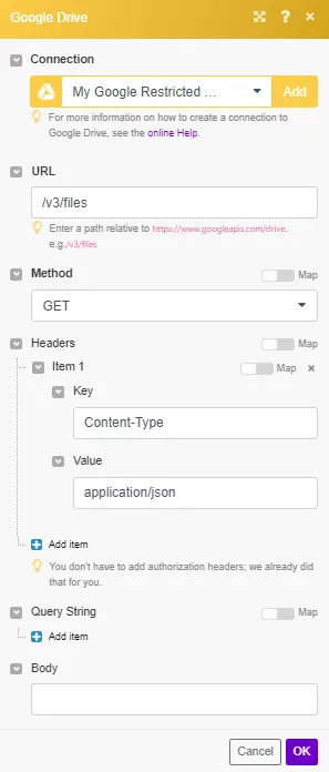Make an API call