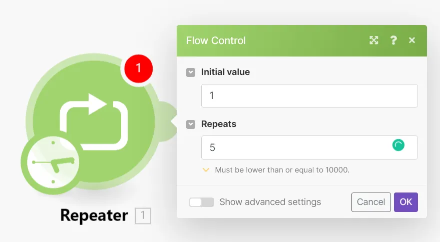 Repeater configuration