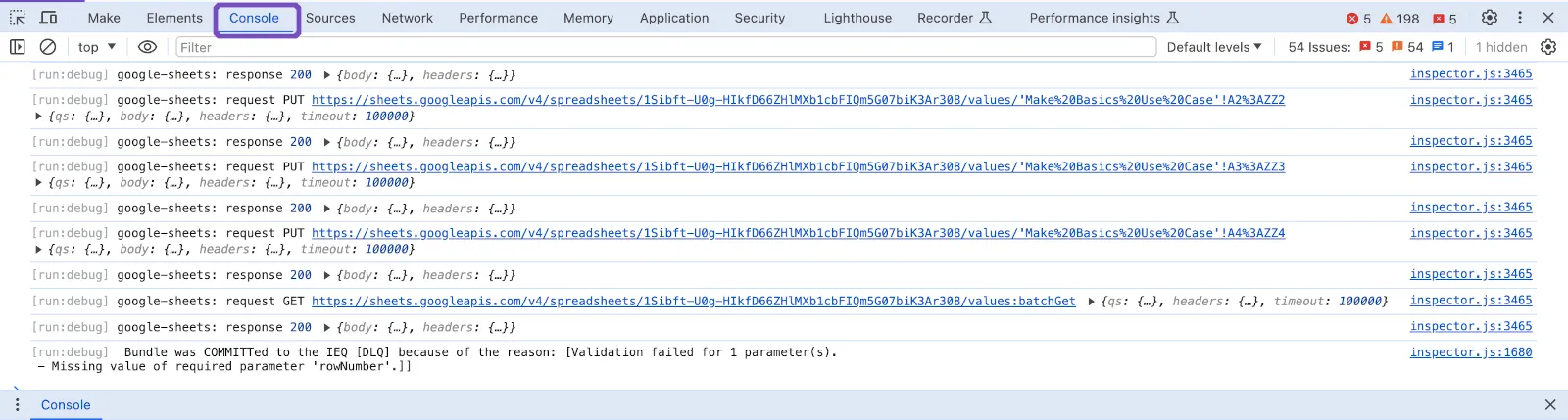Enable console logging