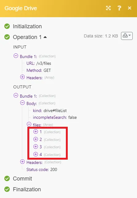 Make an API Call output