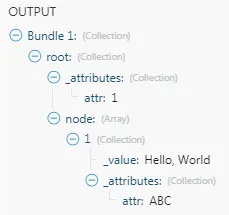 Parse XML attributes output