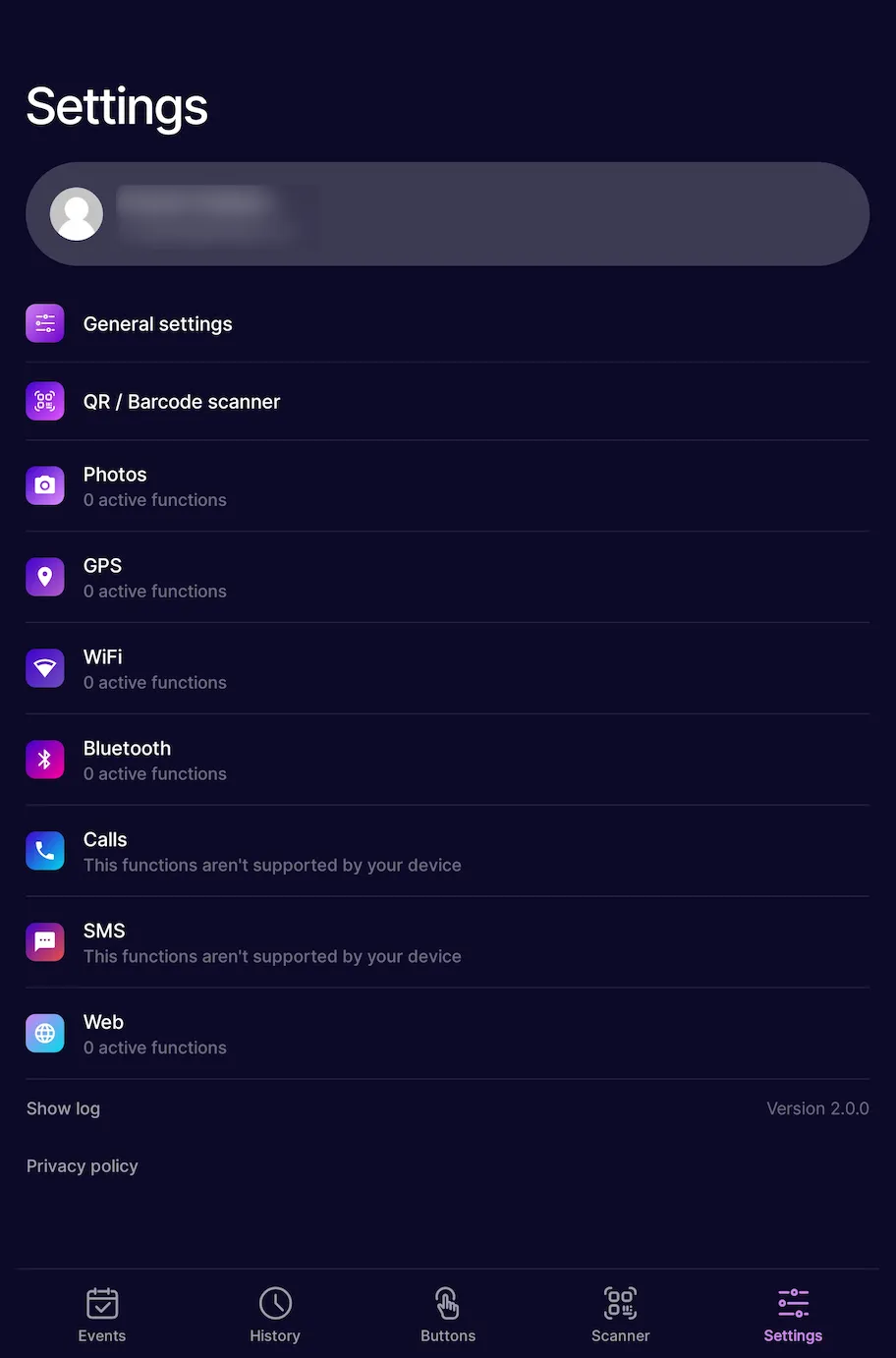 Make app settings screen
