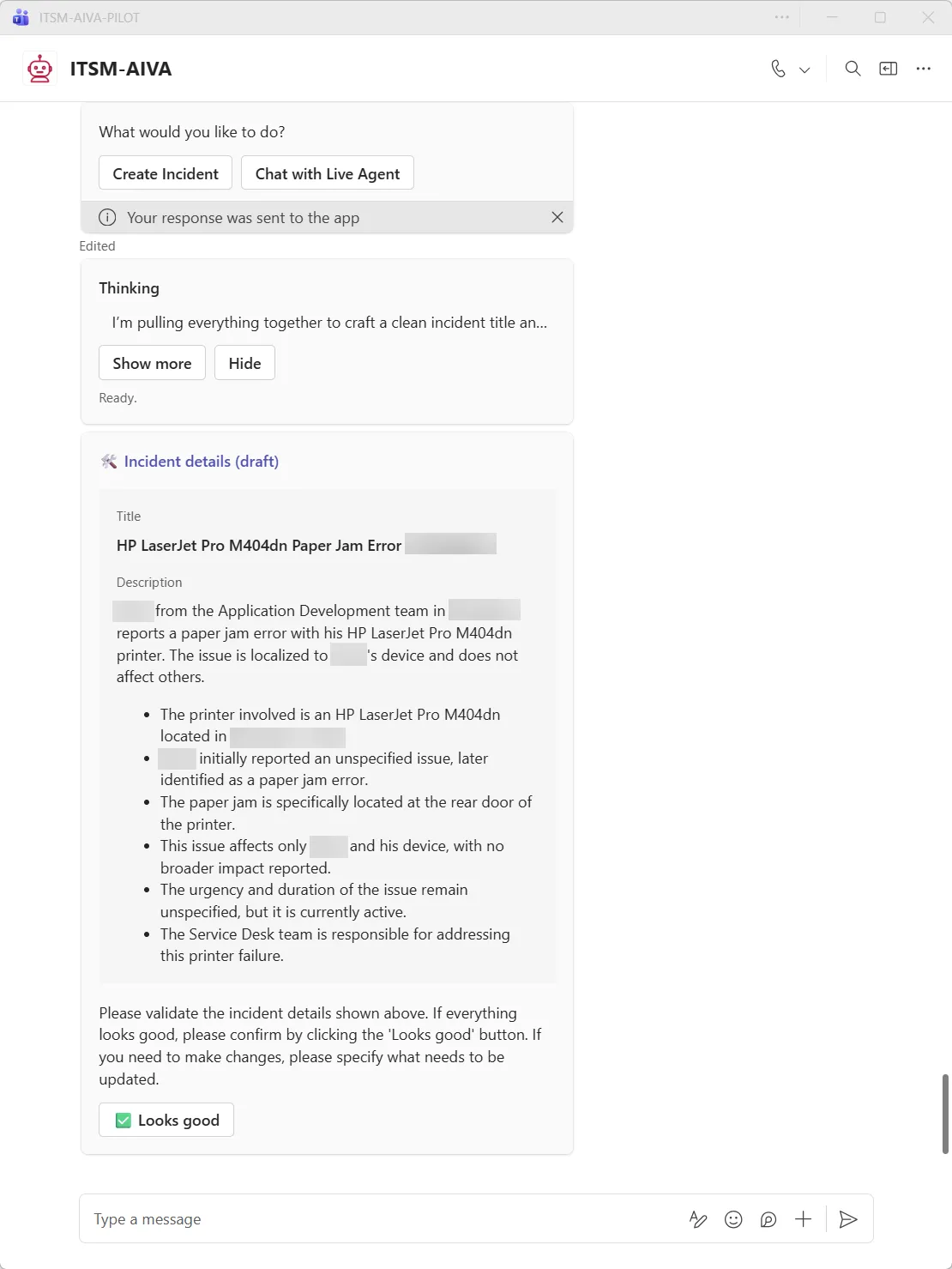 Creating an incident record Creating an incident record