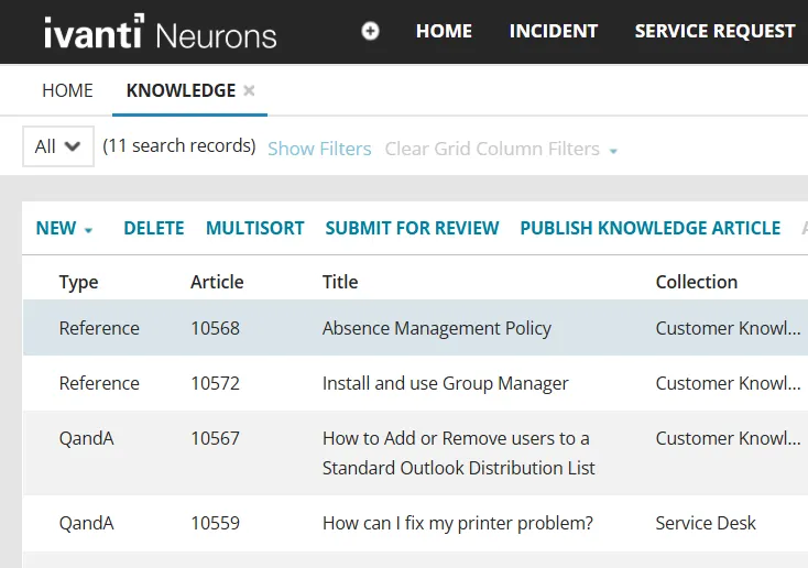 Knowledge business record Knowledge business record