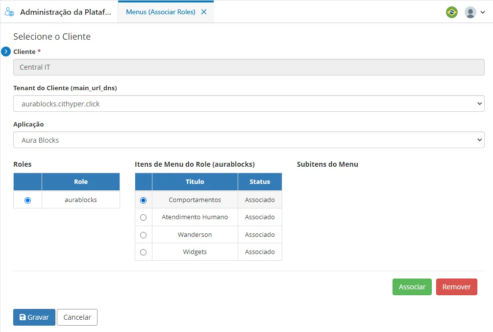 Associar Roles de App