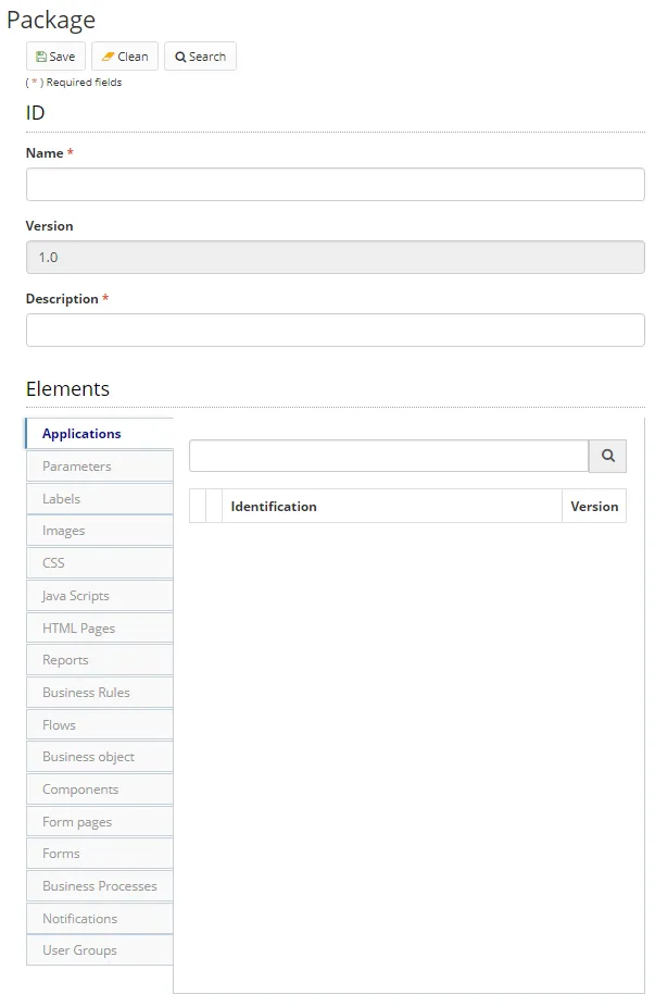 Figure 3 - Package Registration / Edit Screen Figure 3 - Package Registration / Edit Screen