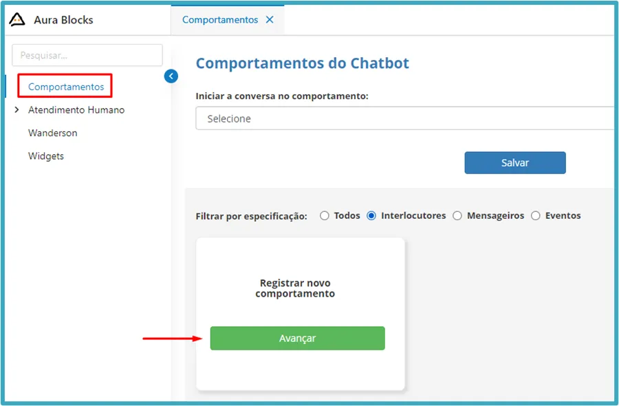 Registrar Comportamento
