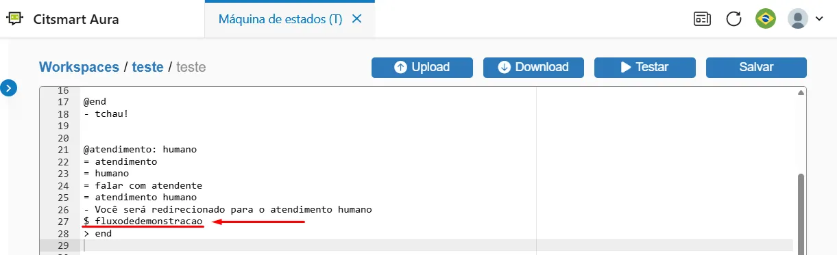 Estado alterado código