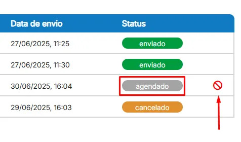 Cancelando agendamento Cancelando agendamento