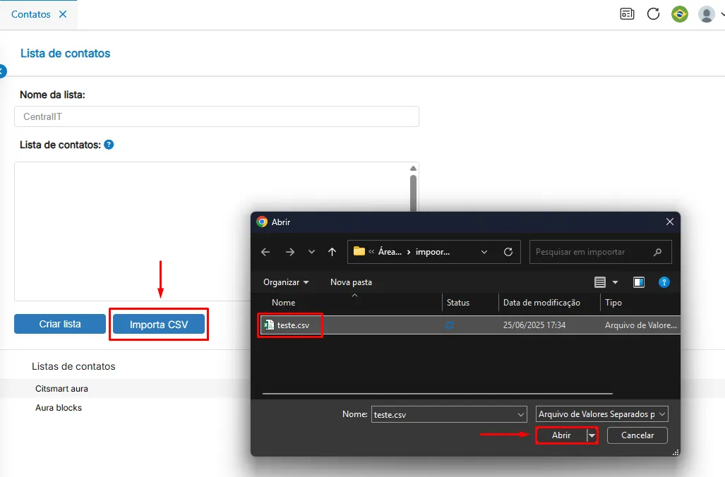 Importar CSV Importar CSV