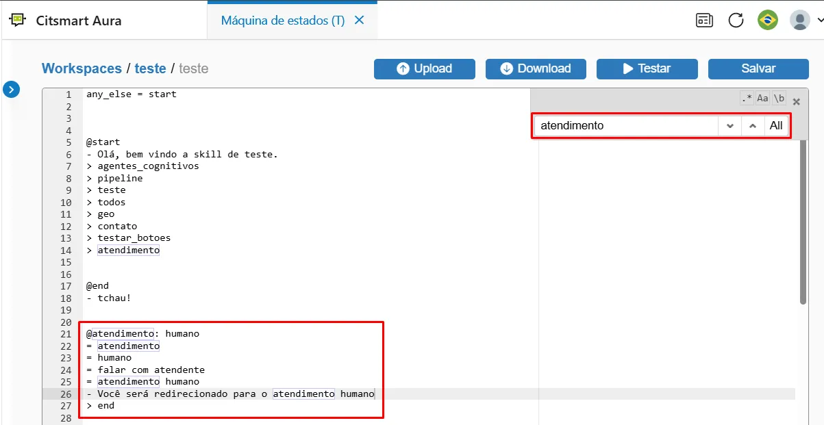 Pesquisando estado