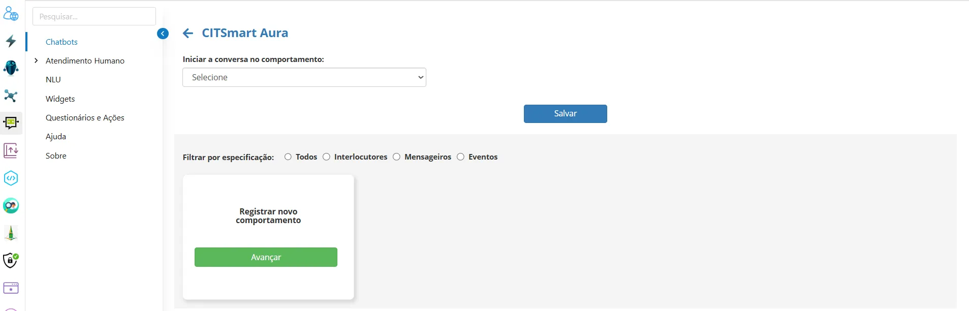 Registrar Comportamento Registrar Comportamento