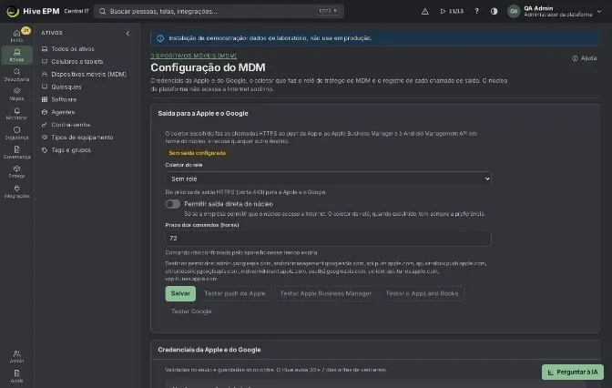 Tela: Gestão de dispositivos móveis (MDM) para Android e Apple (2/2)