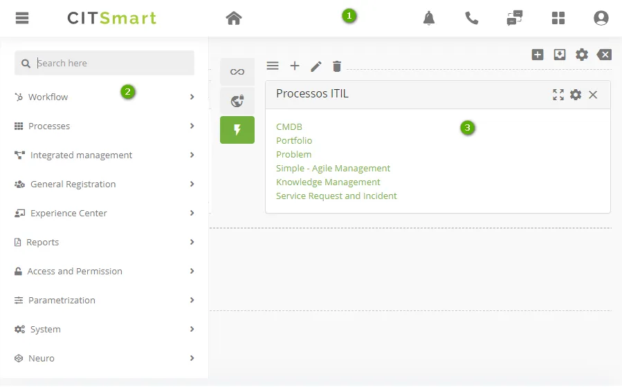 Figura 1 – Tela inicial da plataforma CITSmart