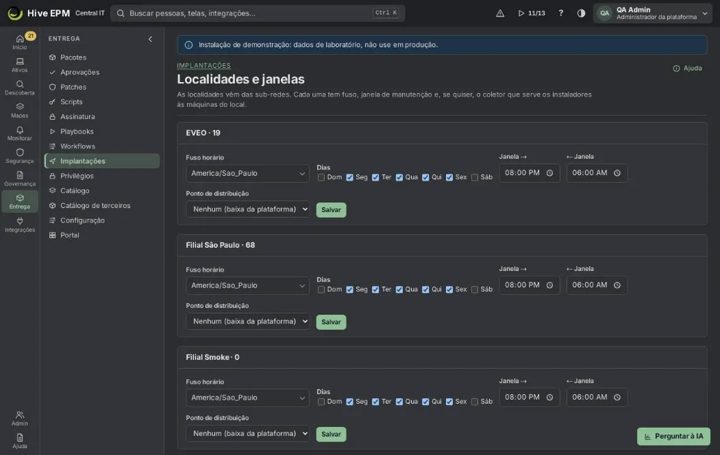 Tela: Passo a passo: mais coletores para os dados dos agentes e a entrega de pacotes Tela: Passo a passo: mais coletores para os dados dos agentes e a entrega de pacotes