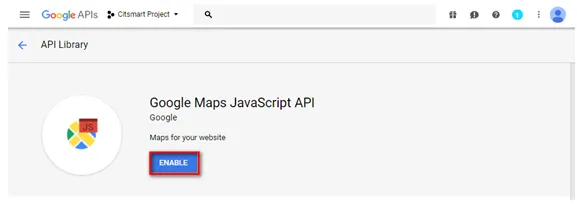 Figure 9 - Google APIs Activation