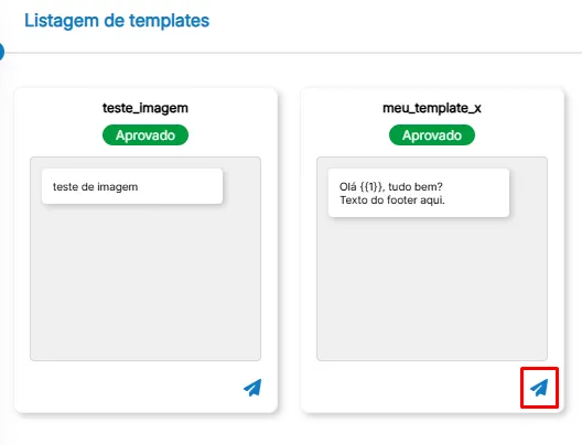 Envio de templates Envio de templates